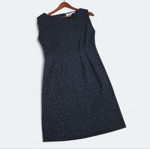LOFT Gray Black Leopard Print Dress Size 4 Sleeveless Office Career Casual